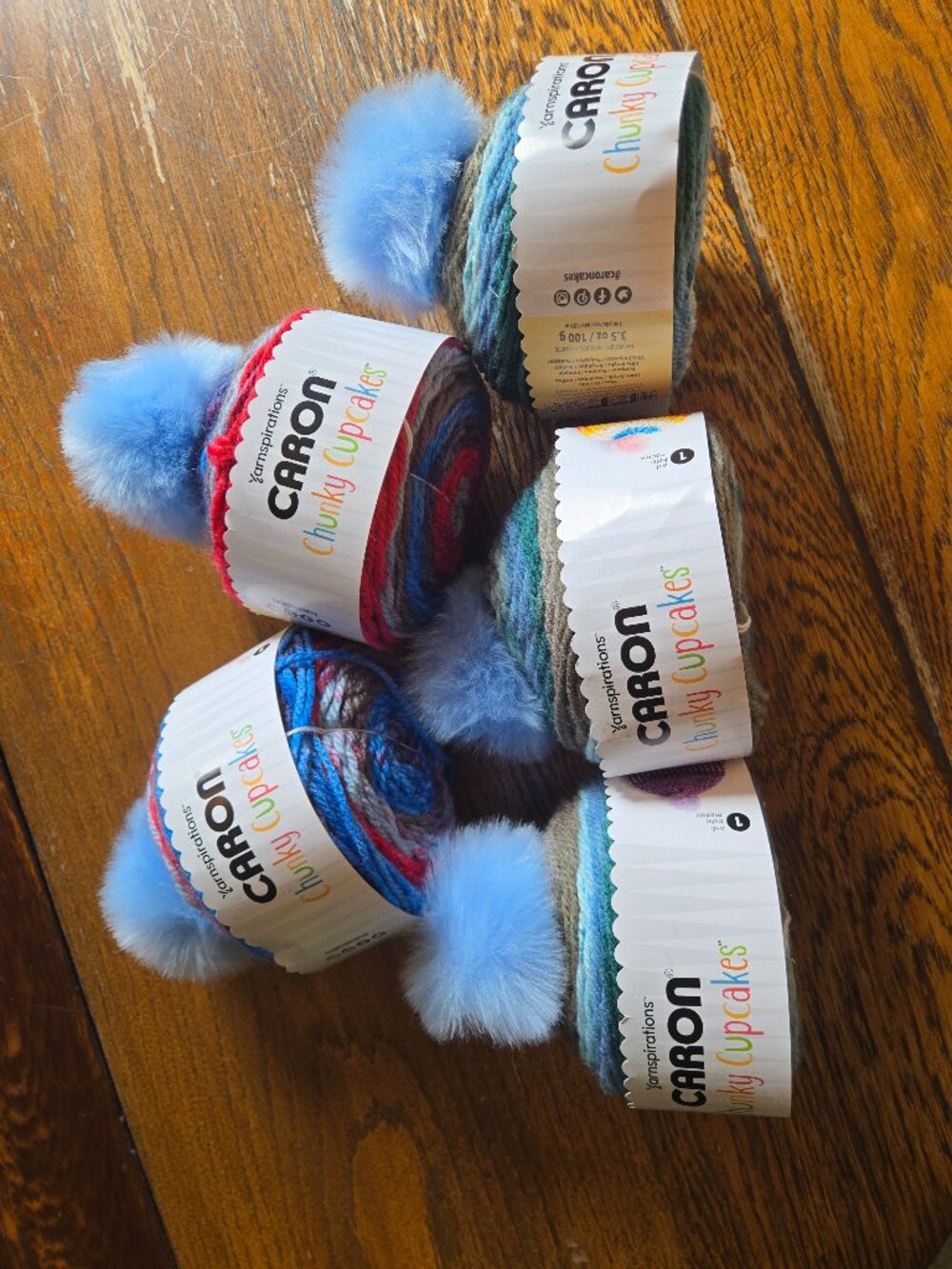 Caron Chunky Cupcake Yarn Lot of 5 Berry Muffin Jam Session Hat Yarn